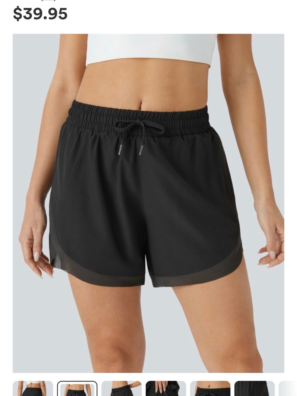 HALARA Black Athletic Drawstring Shorts